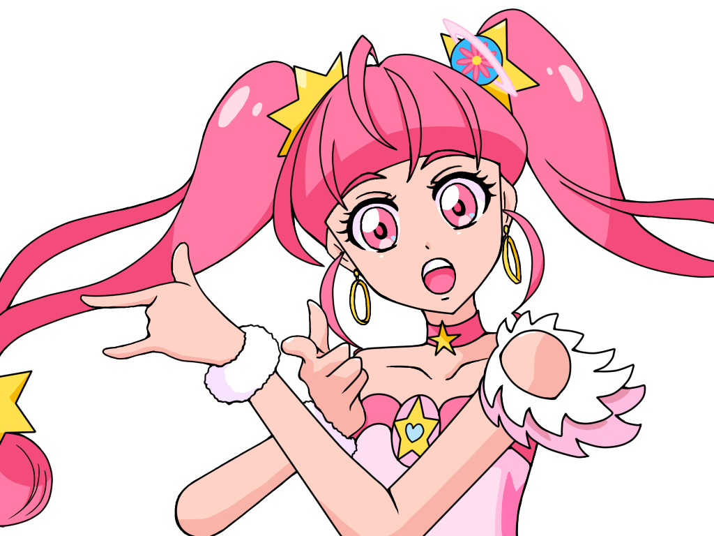 プリキュアのキュアスターイラストを色塗り 影と光の簡単な付け方 かくぬる工房