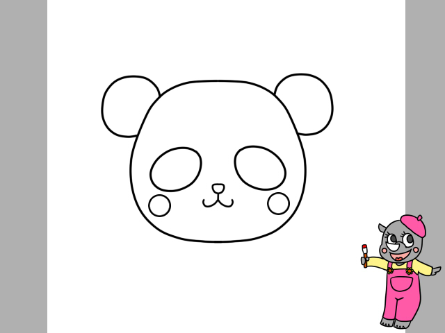 パンダのキャラクターイラストの簡単な描き方 全身を描く方法と色塗り かくぬる工房