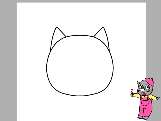 猫のキャラクターイラストの簡単な描き方 全身を描く方法と色塗り かくぬる工房