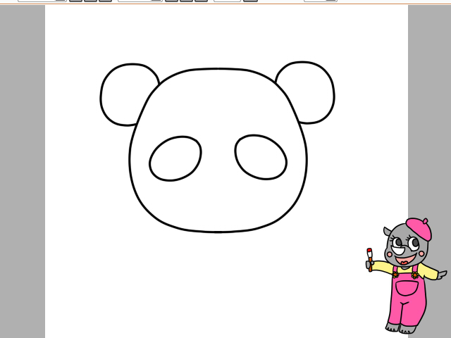 パンダのキャラクターイラストの簡単な描き方 全身を描く方法と色塗り