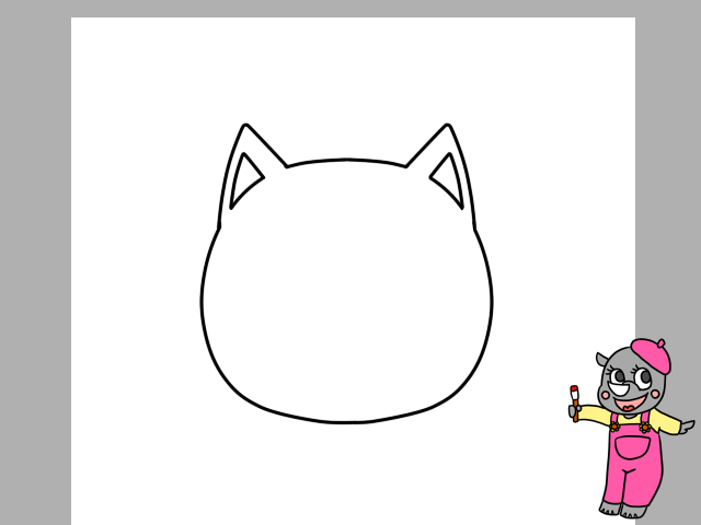 猫のキャラクターイラストの簡単な描き方 全身を描く方法と色塗り かくぬる工房