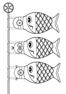 ミニオンズ　鯉のぼり　塗り絵