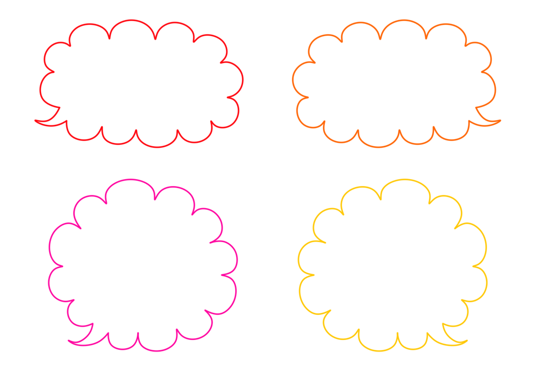 吹き出しのフリー素材 カラフル ご自由にお使いください かくぬる工房
