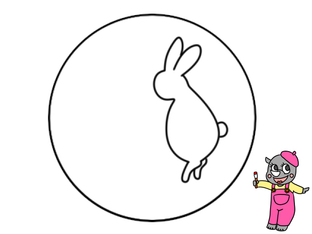 月とウサギのイラストの簡単な描き方 かくぬる工房