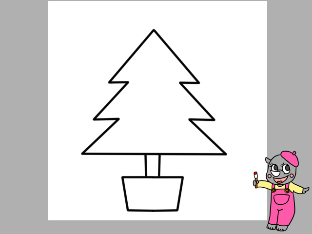 クリスマスツリーイラストの簡単な描き方 かくぬる工房