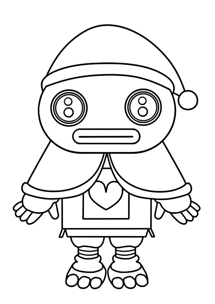 ガラピコぷ～ぬりえ　クリスマス　サンタクロース　ガラピコ