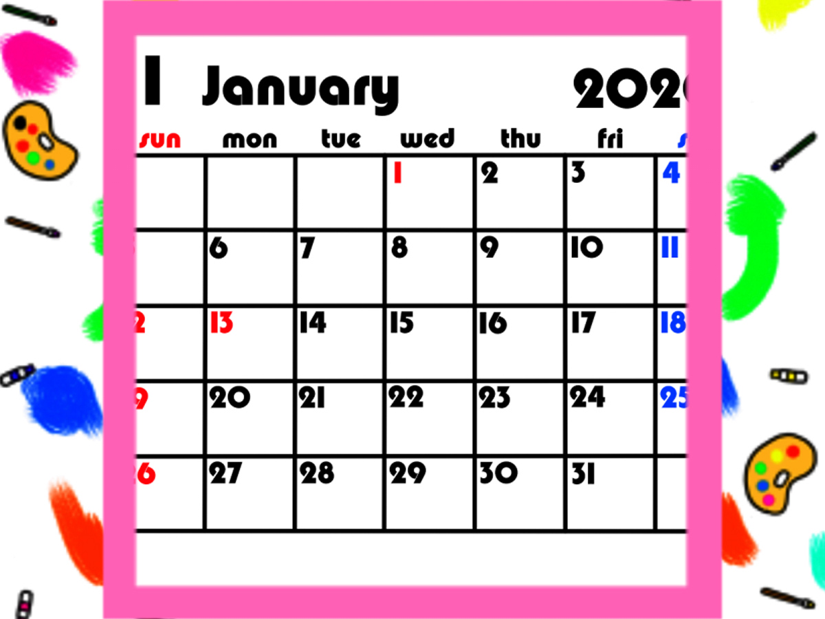 月間カレンダー　令和2年　背景透過シンプル　日曜始まり　無料ダウンロード・印刷