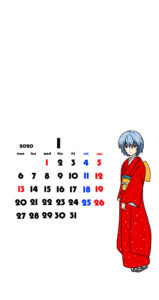 待ち受けカレンダー エヴァ Android月曜下 かくぬる工房