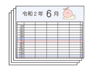 すみっこぐらし風年4月始まり 家族カレンダー 5人用 無料ダウンロード 印刷 かくぬる工房