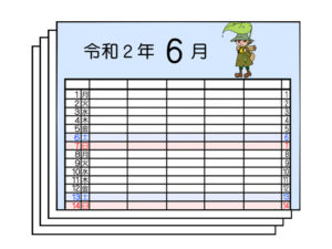 ムーミン風家族カレンダー 年4月始まり4人用 無料ダウンロード 印刷 かくぬる工房