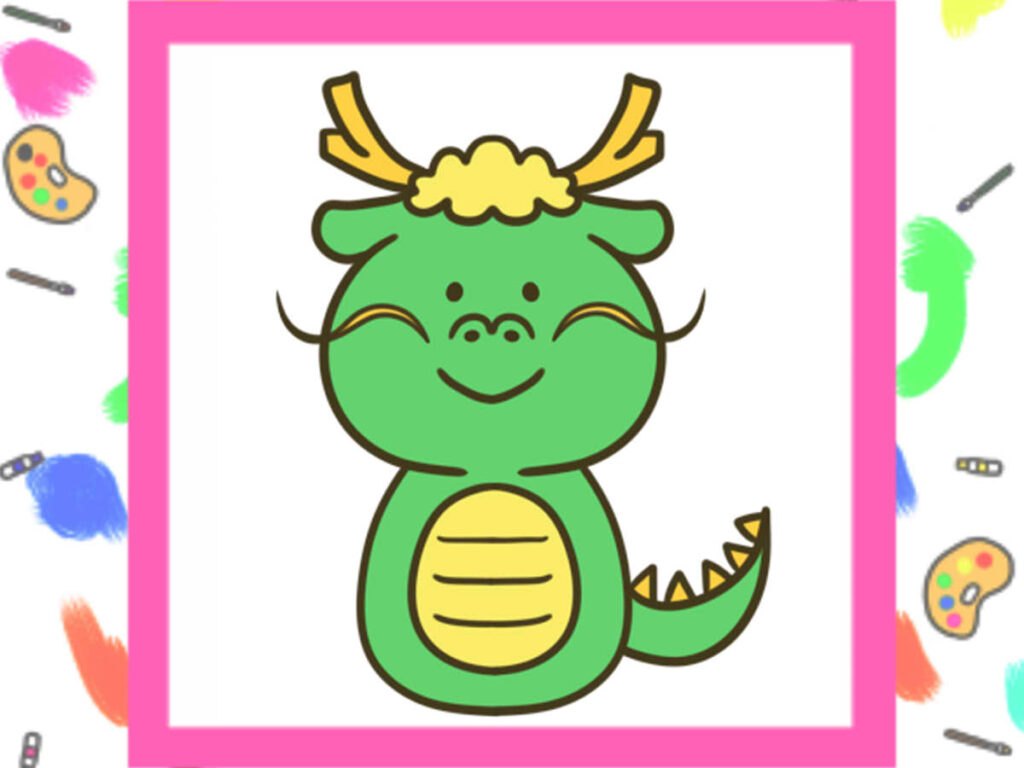 龍のイラスト簡単でかわいい描き方【2024年干支 辰の年賀状】 | かくぬる工房