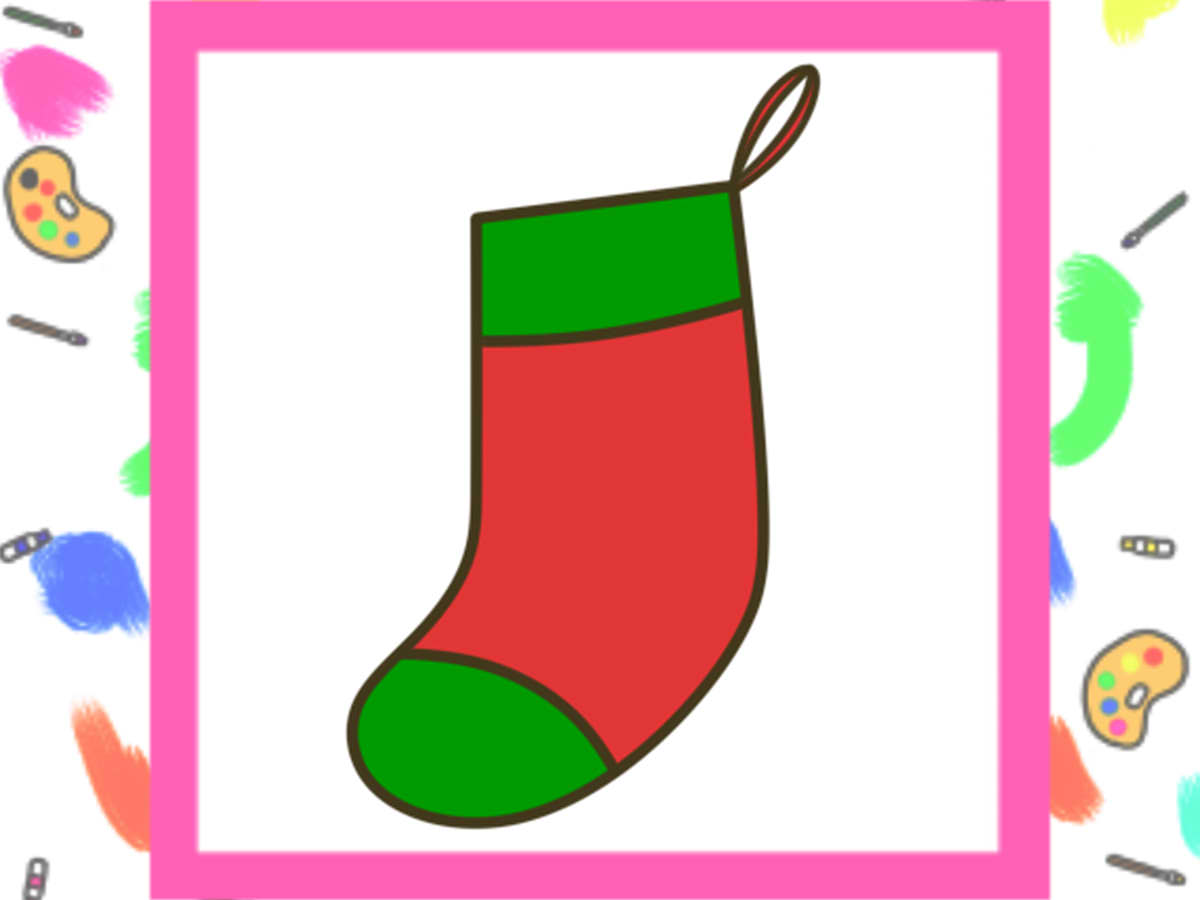 クリスマス用靴下イラストの簡単な描き方