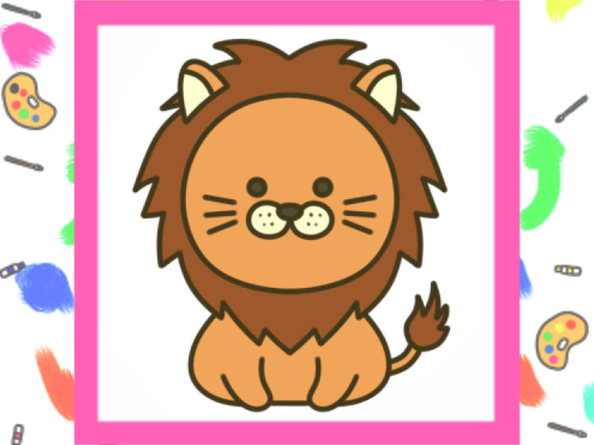 ライオンのイラストの簡単な描き方【手書きの動物】