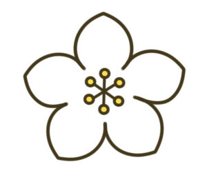 桃の花　簡単なイラストの描き方