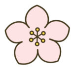 桃の花　簡単なイラストの描き方