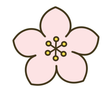 桃の花　簡単なイラストの描き方